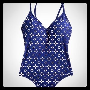 Laser cut eyelet swimsuit